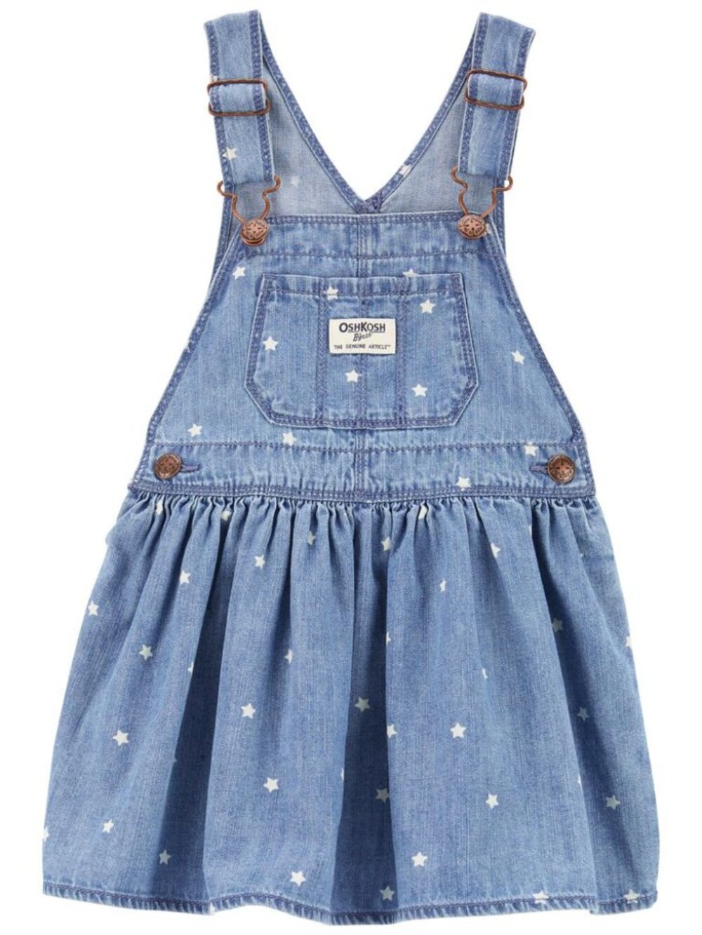 Star Print Denim Jumper Dress